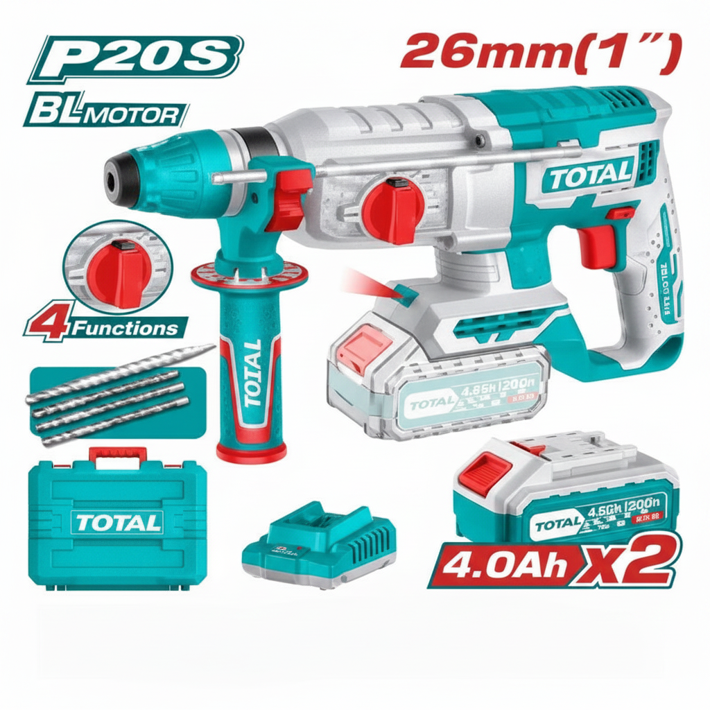 20V Brushless Cordless Rotary Hammer TRHLI20268240 – SDS Plus Drill for Concrete & Steel | Buy Online in Karachi