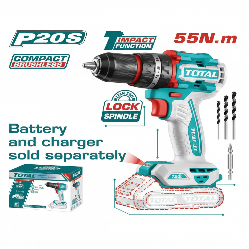 20V Brushless Cordless Impact Drill TIDLI205581 – Buy Online in Karachi | Offers Wala