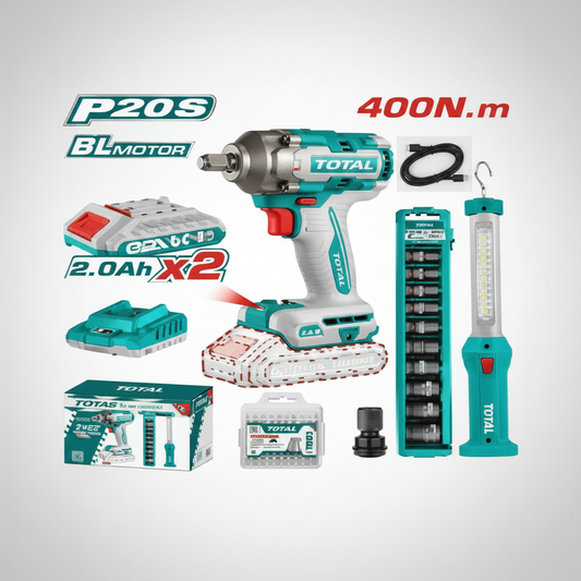 TOTAL 20V Cordless Impact Wrench and Work Lamp Combo Kit – Buy Online in Karachi at Best Price