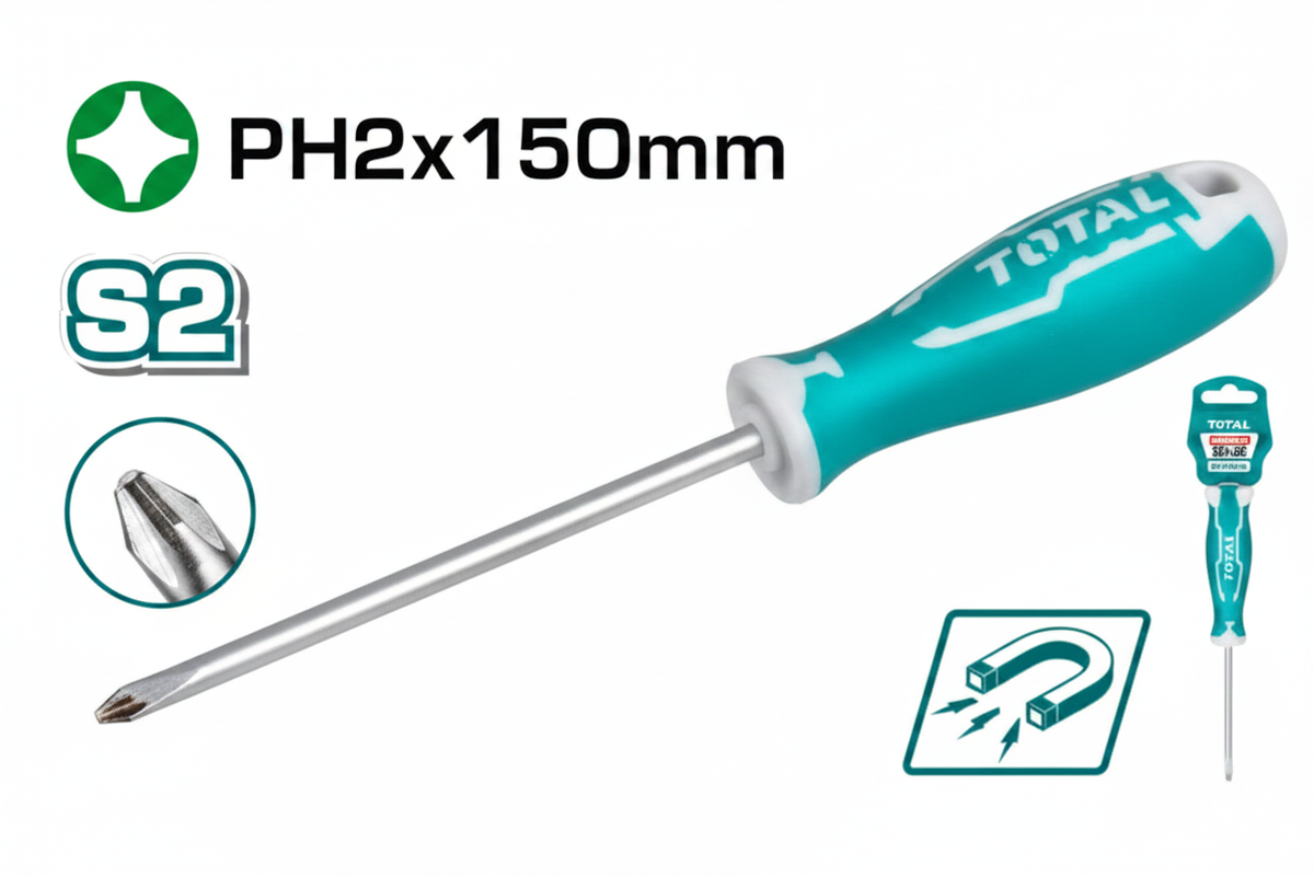 Phillips PH2 Screwdriver 150mm THT26PH2150 – S2 Steel Hand Tool | Buy in Karachi