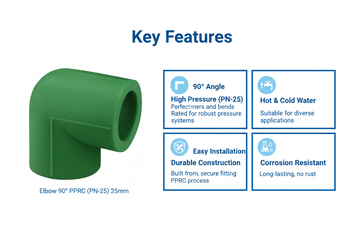 Product Features - 25mm Elbow 90°
