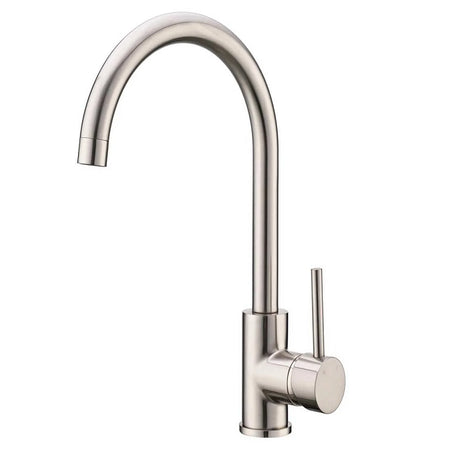 Ocean World Sink Mixer Stainless Steel 304 – Round Gooseneck Matt Black | Kitchen Tap