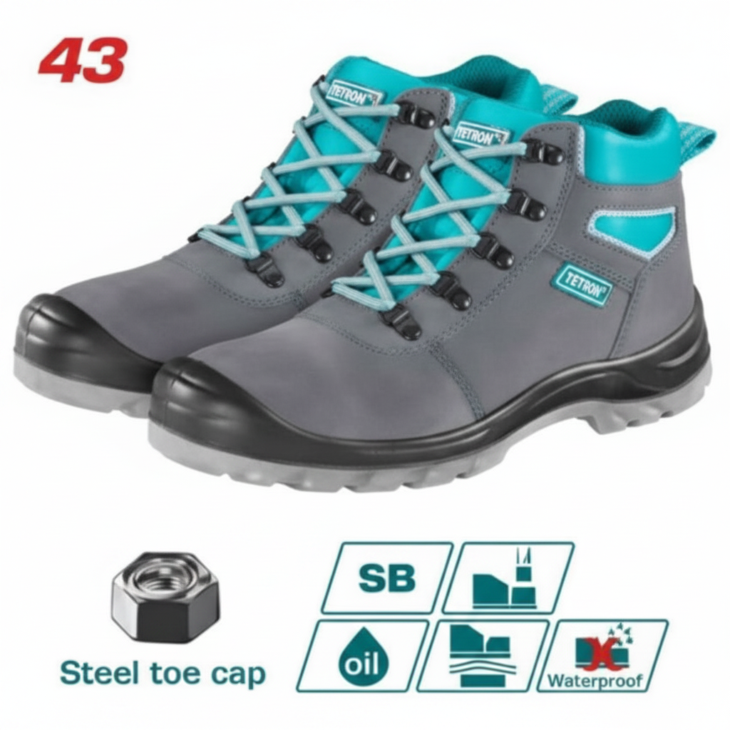 Tetron TSP201SB Steel Toe Cap Safety Boots Size 43 – SB Rated, Oil Resistant, Waterproof – Buy Safety Shoes in Karachi