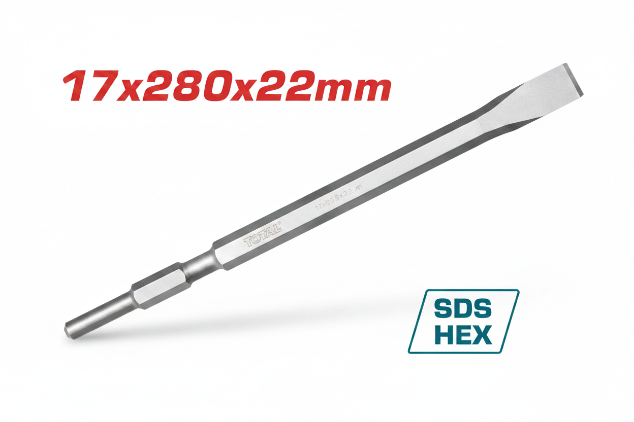 Hex Chisel 17x280x22mm Flat Chisel for SDS-HEX Rotary Hammer – Buy in Karachi Pakistan