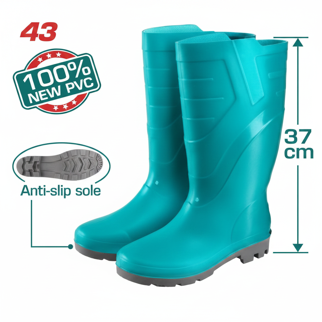 TSP302L Waterproof Rain Boots Size 43 – Virgin PVC Nitrile Safety Boots for Industrial Use in Karachi