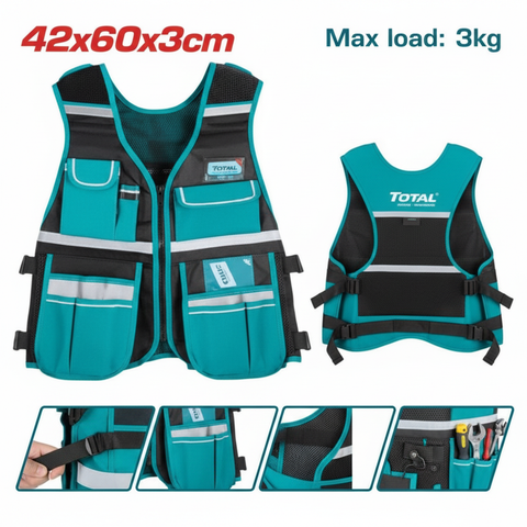 Tool Vest TTVT1601 – 12-Pocket Air Mesh Work Vest for Professionals in Karachi | Offers Wala