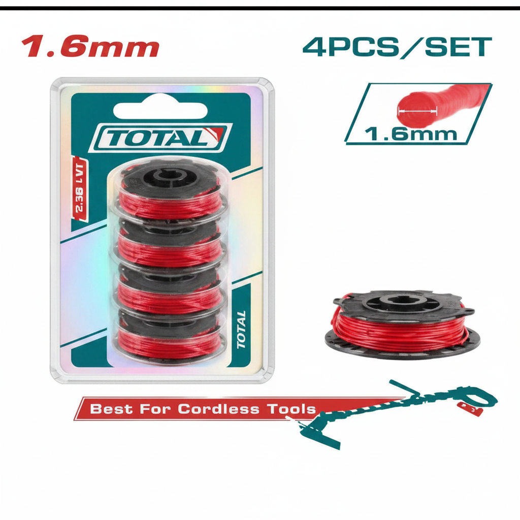 Total 1.6mm Grass Trimmer Line Spool Set 4PCS TALS1602 – Buy Online in Karachi | Fast Delivery