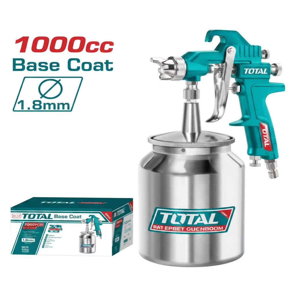 TOTAL 1000cc Base Coat Spray Gun TAT11005 – Professional Paint Spray Gun available in Karachi