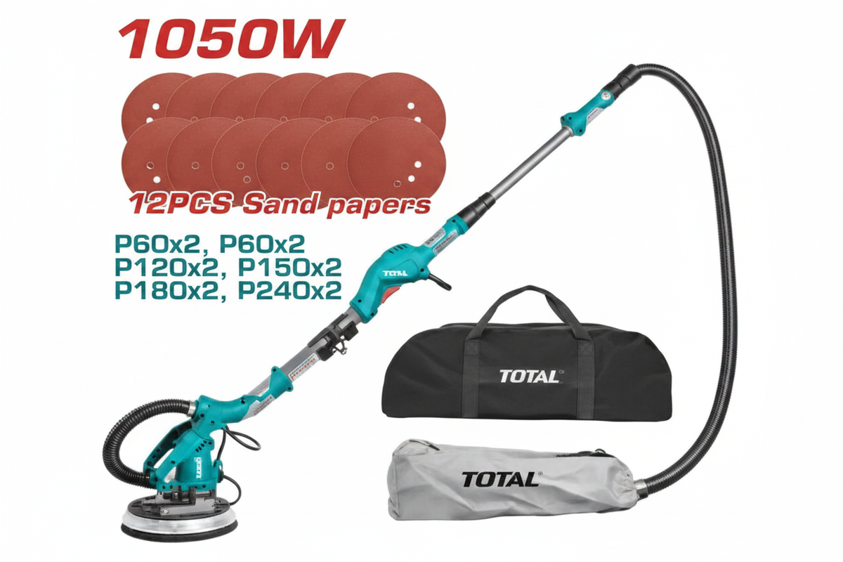 TOTAL TWS10501 1050W Drywall Sander with LED light and dust collection – buy wall sander in Karachi