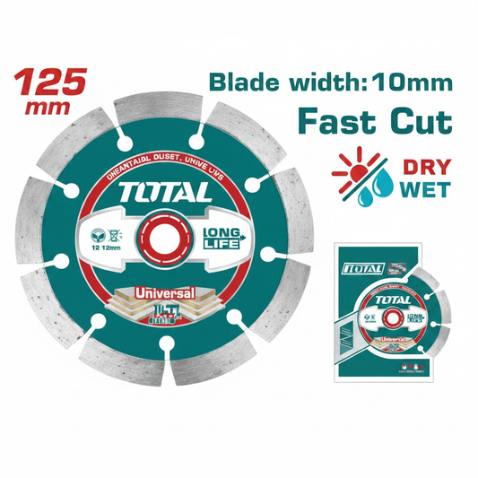 TOTAL 125mm Dry Diamond Cutting Disc TAC2111253 for Stone & Tile – Buy in Karachi Pakistan