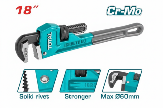THT171186 18 Inch Heavy Duty Pipe Wrench – Drop Forged Carbon Steel, 60mm Clamp | Buy in Karachi
