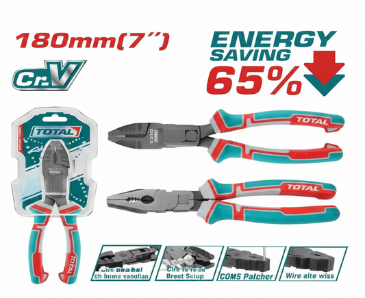 THTC510706 Compound Action Combination Pliers 7 inch Cr-V Teflon Coated Professional Pliers Karachi
