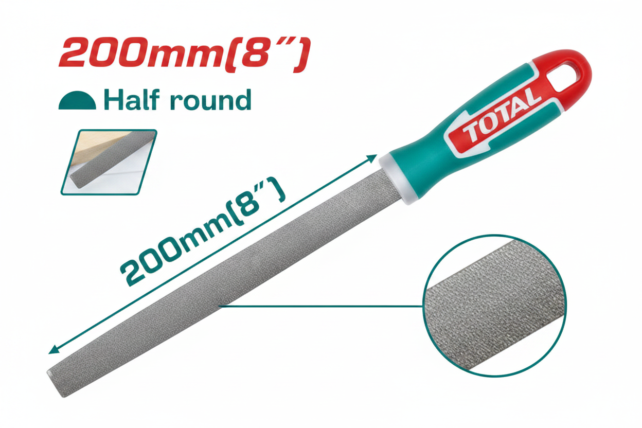 TOTAL 200mm Half Round File - Buy Hand Files in Karachi | Offers Wala