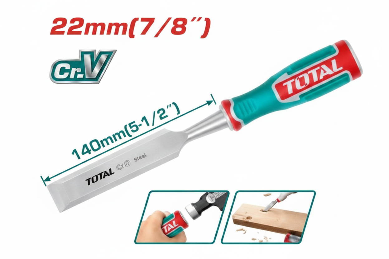 Wood Chisel 22mm CRV Steel THT41226 – Professional Hand Tool | Buy in Karachi