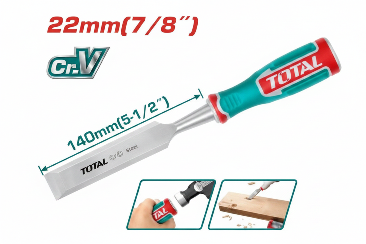 Wood Chisel 22mm CRV Steel THT41226 – Professional Hand Tool | Buy in Karachi