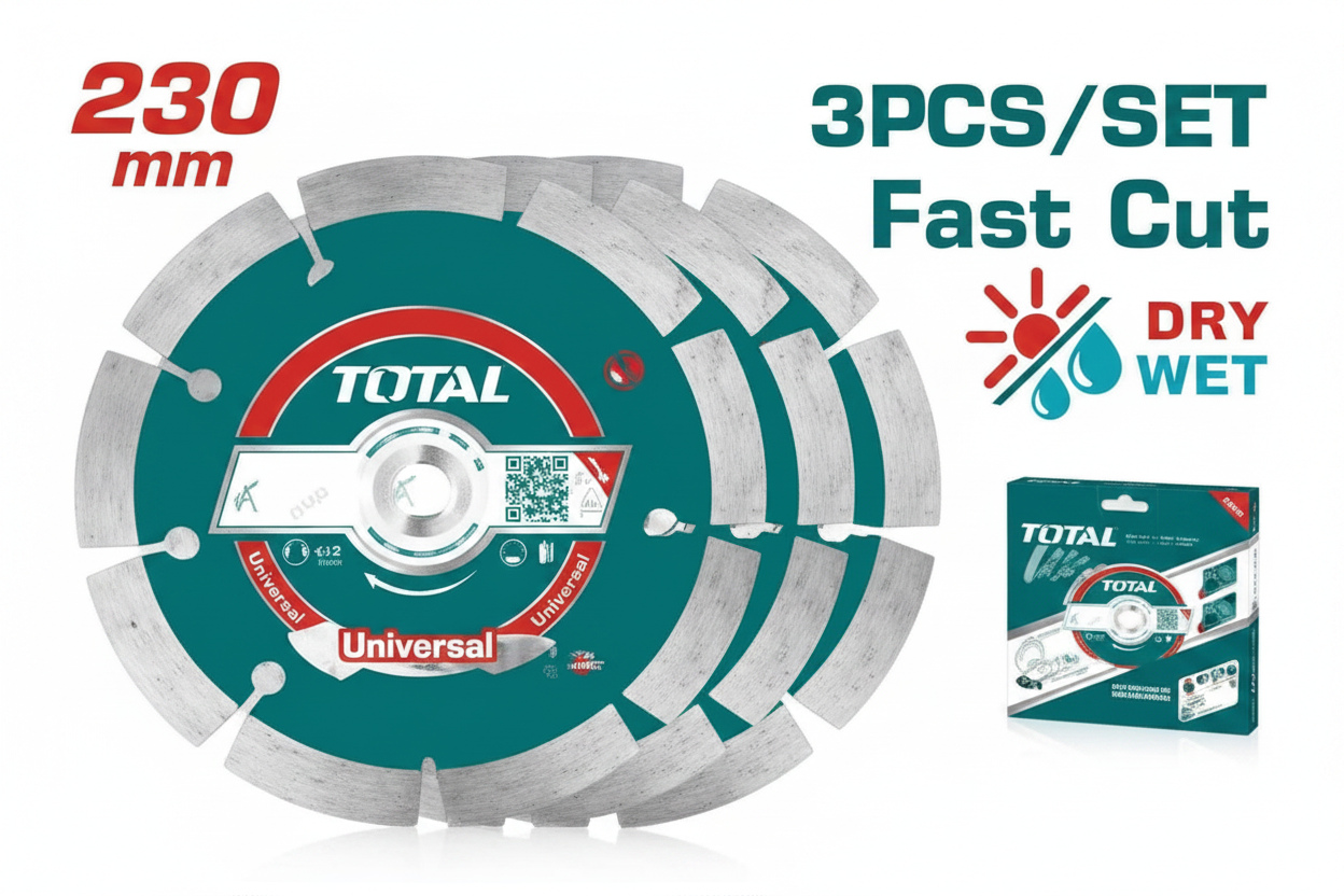 TOTAL 230mm Diamond Cutting Disc Set 3PCS – Stone & Tile Cutting Blade | Buy in Karachi Pakistan