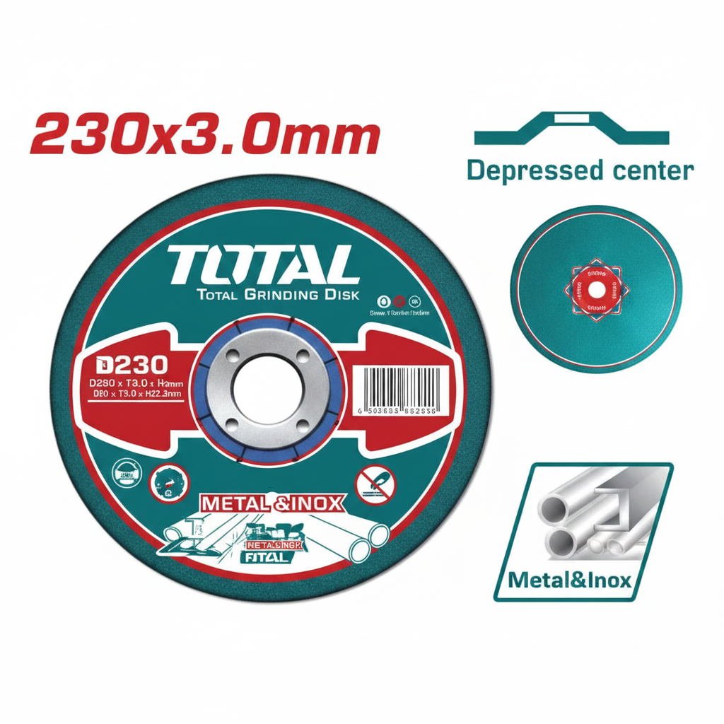 TOTAL Abrasive Metal Cutting Disc 9 inch 230x3.0x22.2mm TAC2212301HA – Buy in Karachi Pakistan