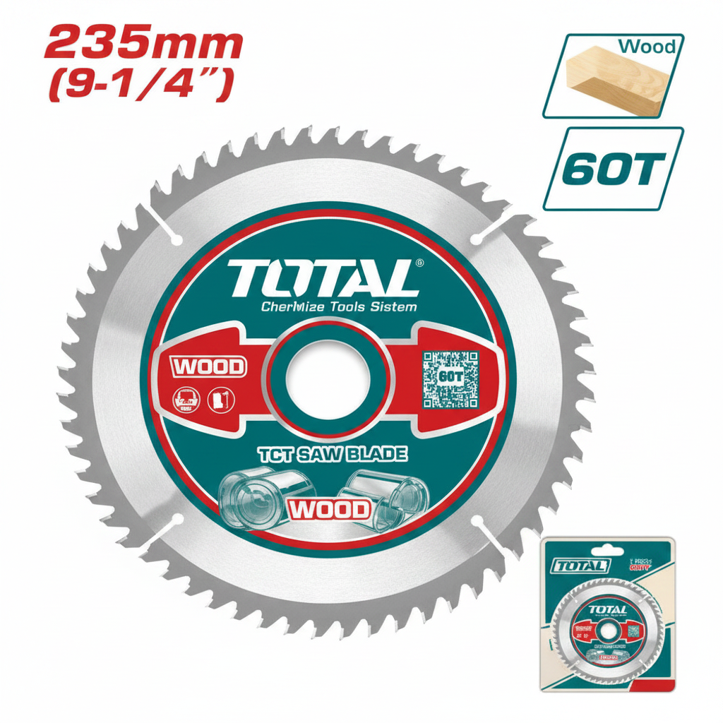TOTAL TCT Circular Saw Blade 235mm 60T – Wood Cutting Blade for Circular Saw in Karachi