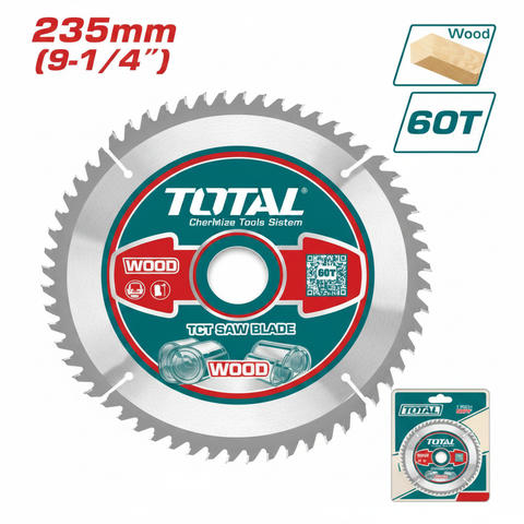 TOTAL TCT Circular Saw Blade 235mm 60T – Wood Cutting Blade for Circular Saw in Karachi