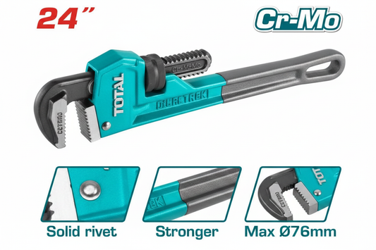 THT171246 24 Inch Heavy Duty Pipe Wrench – Drop-Forged Carbon Steel, 76mm Clamp | Buy in Karachi