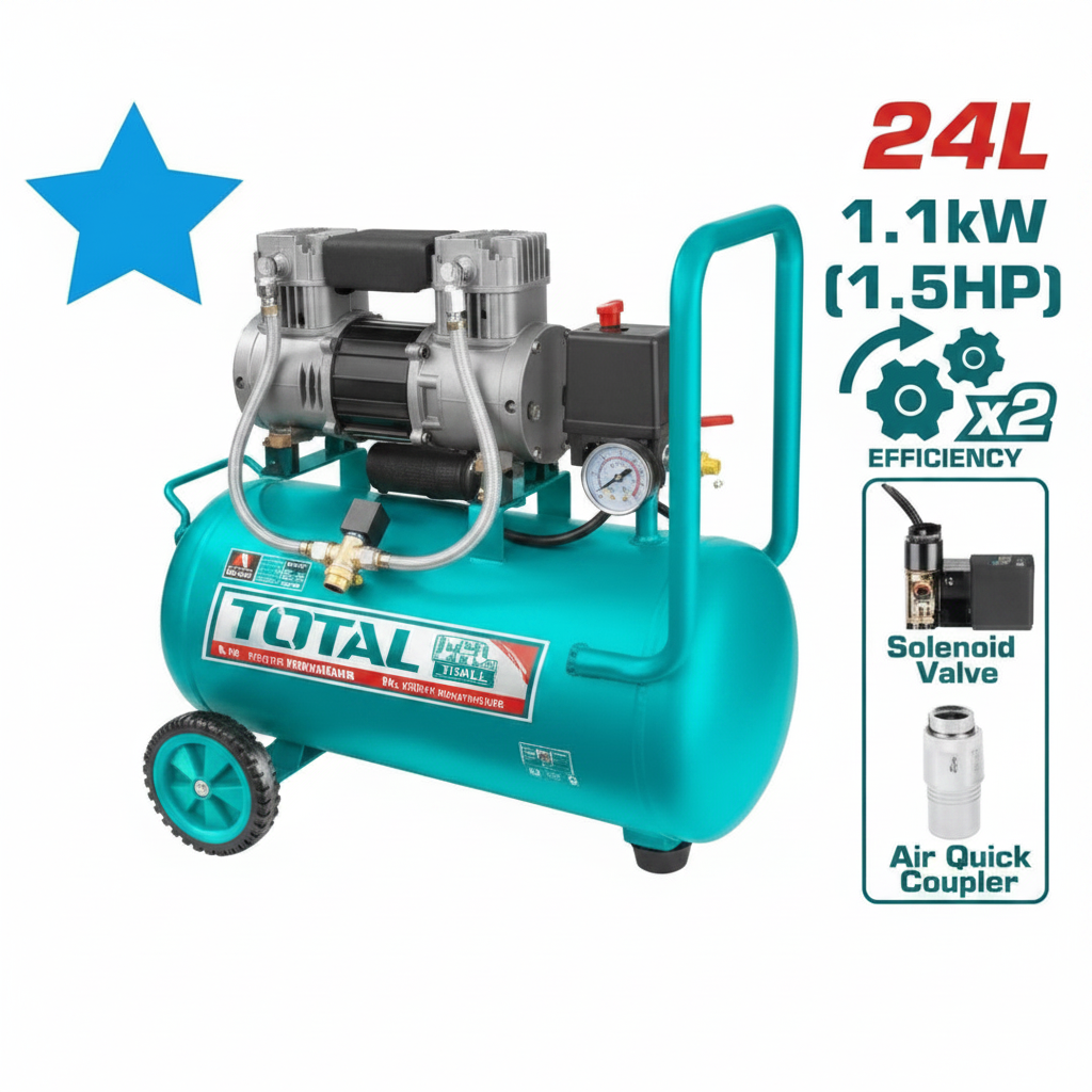 Total 24L Oil-Free Air Compressor 1100W TCS1110242 – Buy in Karachi Pakistan
