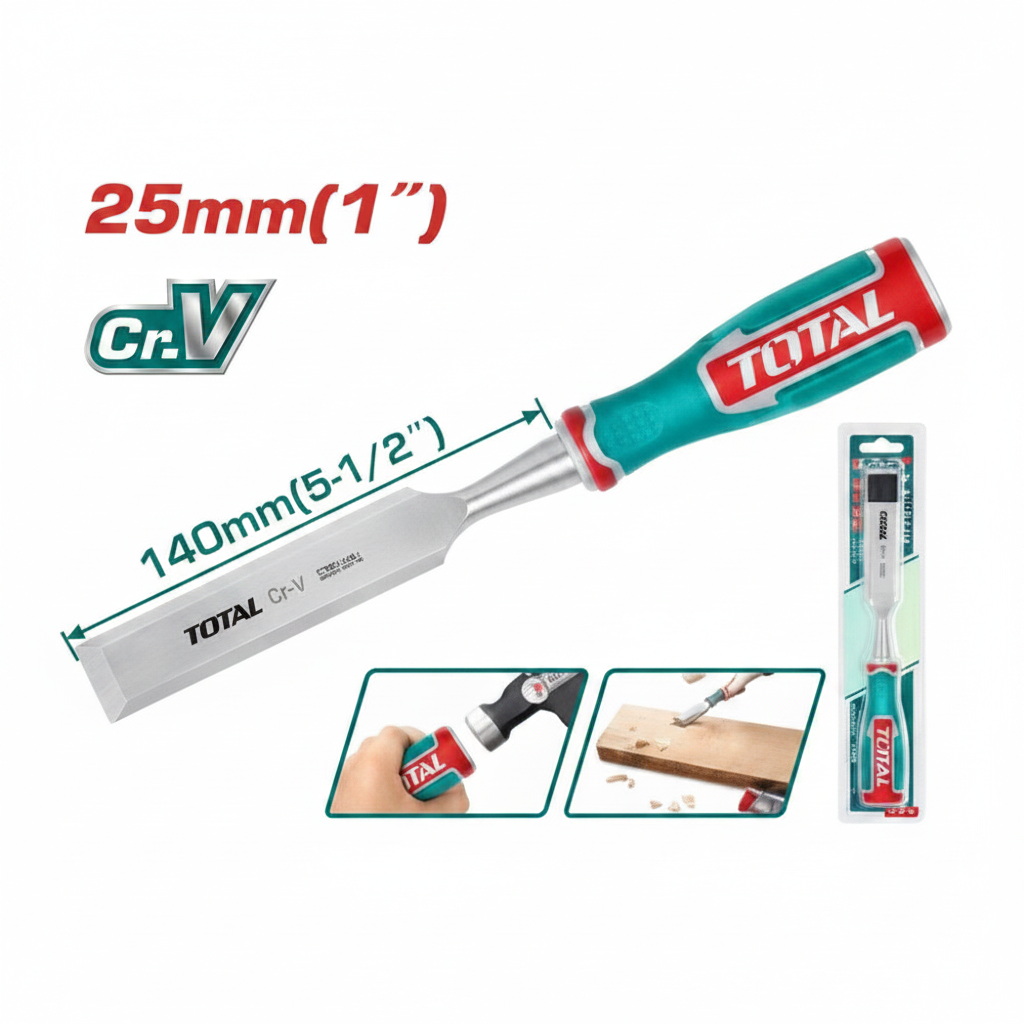 TOTAL Wood Chisel THT41256 CRV 25mm Professional Woodworking Chisel – Buy in Karachi
