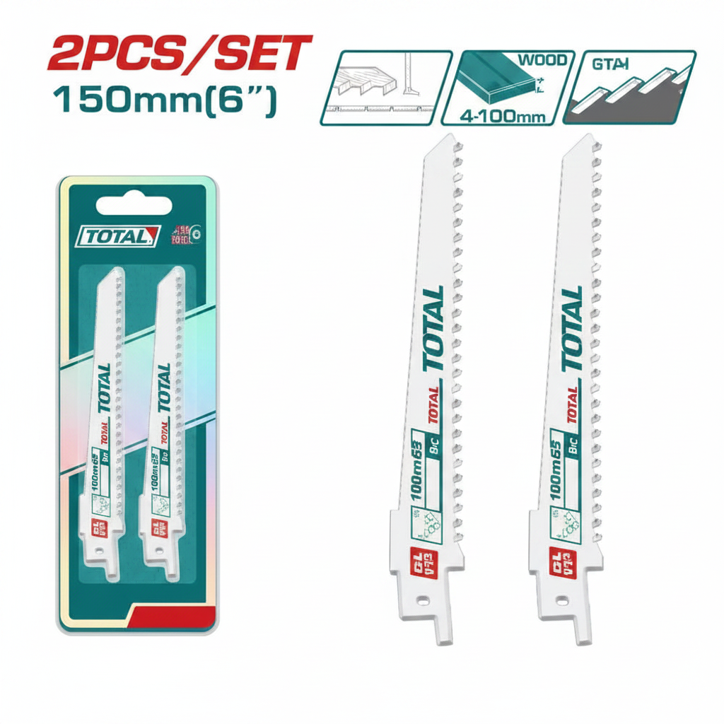 TOTAL 2Pcs Reciprocating Saw Blades 150mm for Wood Cutting – Buy in Karachi Pakistan