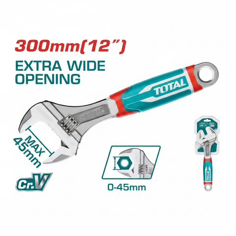 Total 12 Inch CrV Adjustable Wrench THT101126 – Buy Online in Karachi | Offers Wala