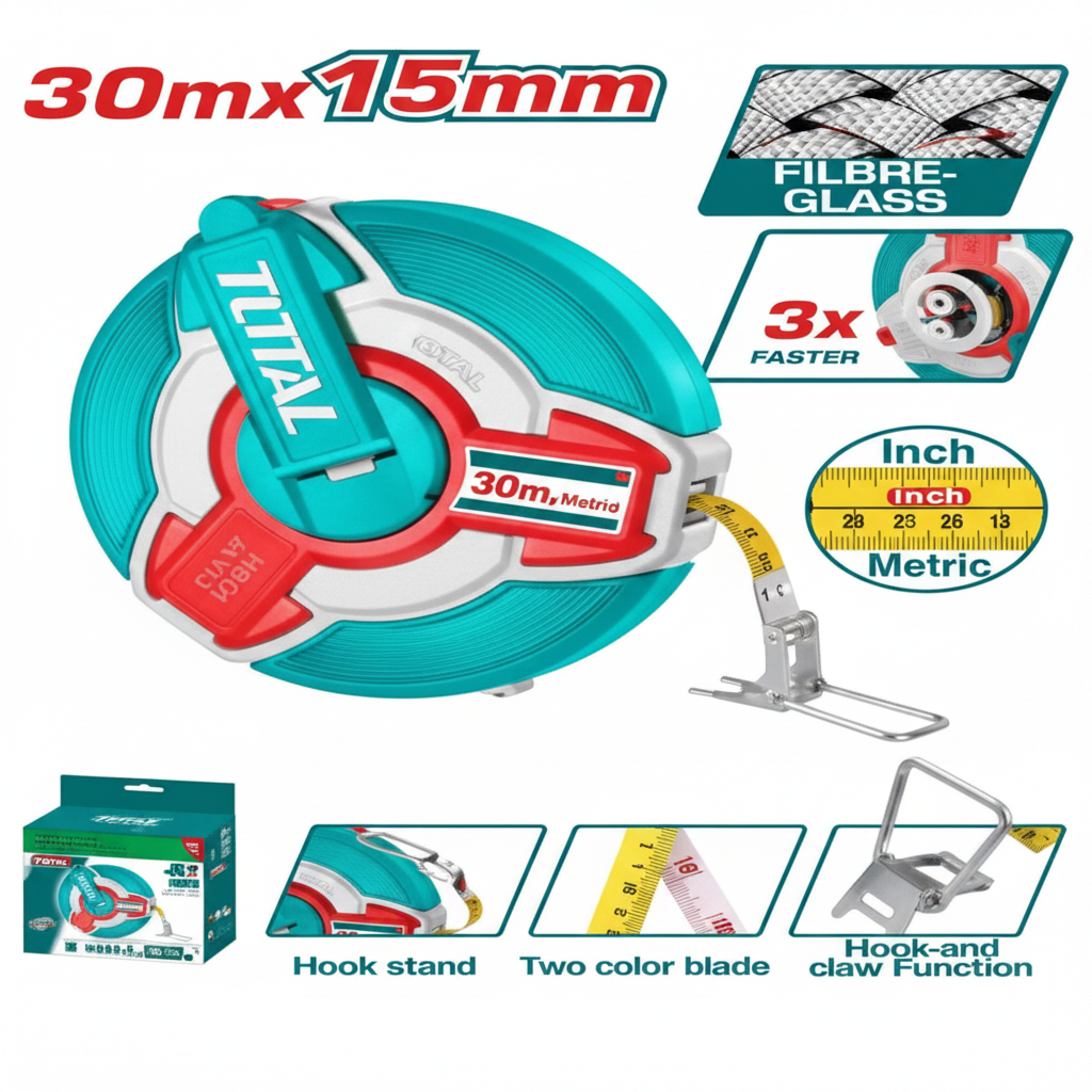 Fibreglass Measuring Tape 30m x 15mm – Buy Online in Karachi | Offers Wala