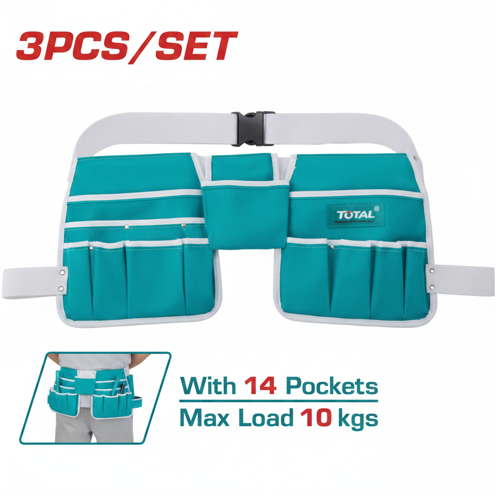 THT16P2031 Heavy Duty 14-Pocket Tools Pouch with Belt – 600D Polyester Tool Bag Available in Karachi