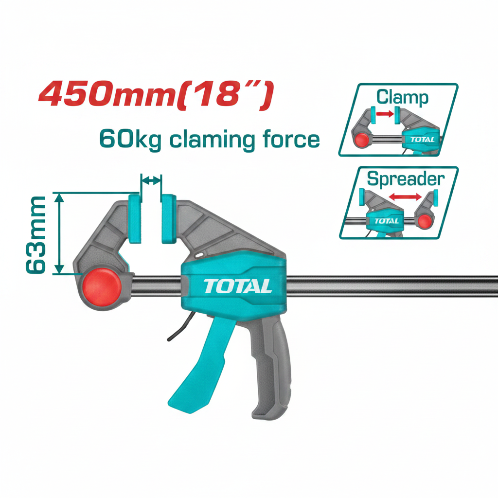 TOTAL Quick Bar Clamp & Spreader 450mm THT1340603 – Buy in Karachi | Offers Wala