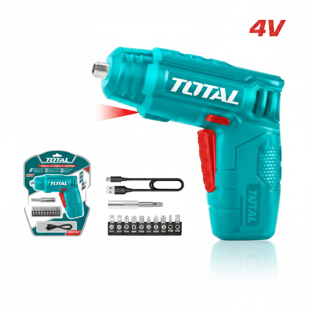 TOTAL 4V Cordless Screwdriver TSDLI0402 – Buy Online in Karachi | Offers Wala | Fast Delivery in DHA, Clifton, Gulshan & All Karachi Areas
