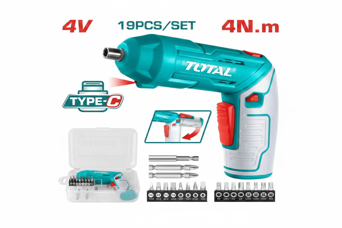 Cordless Screwdriver 4V TSDLI0442 with 16-Piece Cr-V Bit Set – Buy Online at Best Price in Karachi, Pakistan | Offers Wala