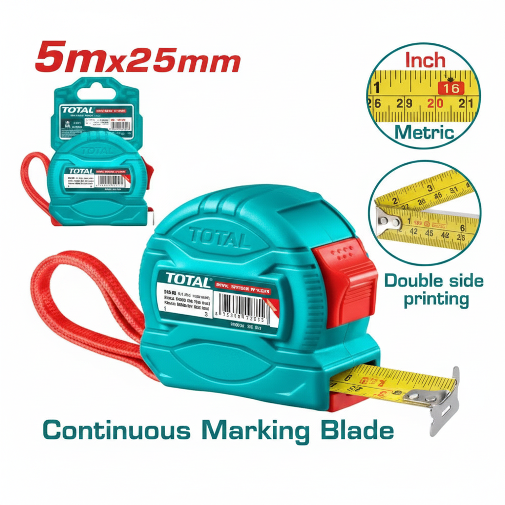 Steel Measuring Tape 5m x 25mm TMT34525 – Buy Online in Karachi | Hardware Tools Delivery