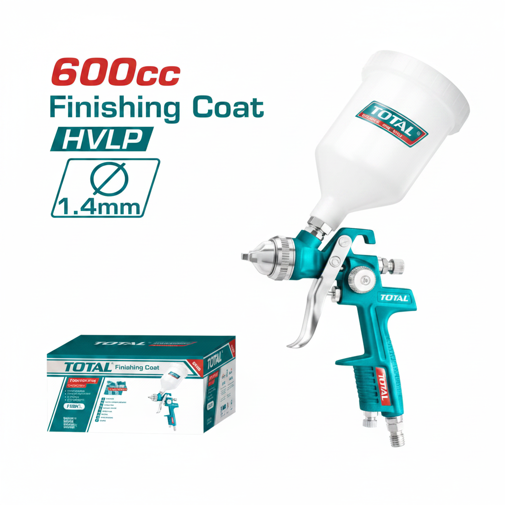 TOTAL TAT10601 HVLP Gravity Feed Air Spray Gun 600cc – Professional Finishing Coat Spray Gun Price in Karachi Pakistan
