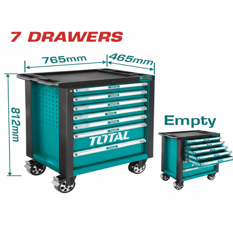 THRC01071 7-Drawer Heavy-Duty Roller Cabinet with Central Locking – Tool Storage in Karachi | Offers Wala