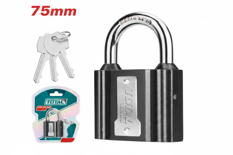 TOTAL TLK31751 75mm Heavy Duty Iron Padlock with 3 Keys – Buy in Karachi | Offers Wala