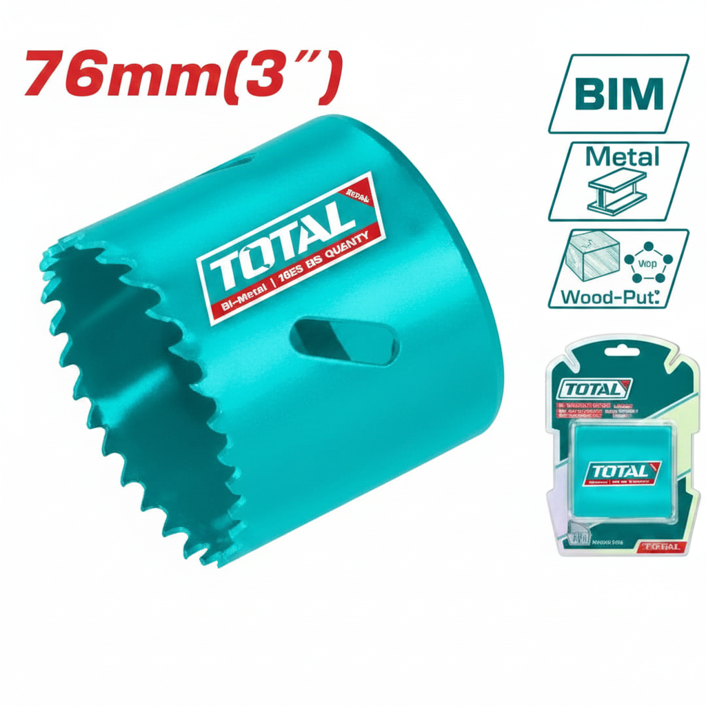 76mm HSS Bi-Metal Hole Saw available for online purchase in Karachi at Offers Wala – durable bi-metal hole saw for cutting wood, metal, and PVC