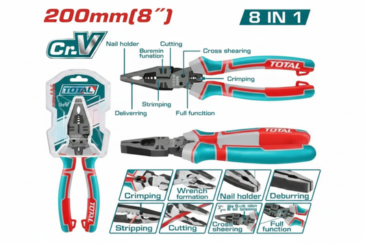 THTMF186 8-in-1 Multi-Function Combination Pliers – Cr-V Steel, Teflon Coated, Buy in Karachi