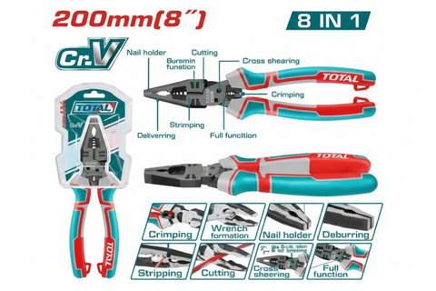 THTMF186 8-in-1 Multi-Function Combination Pliers – Cr-V Steel, Teflon Coated, Buy in Karachi