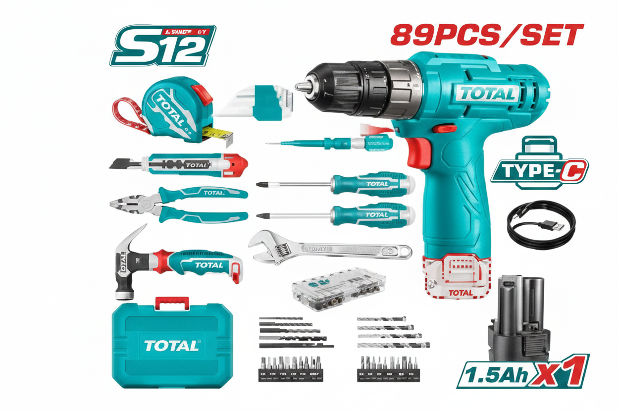 89 Pcs Tools Set THKTHP10892 with 12V Cordless Drill – Buy in Karachi | Offers Wala