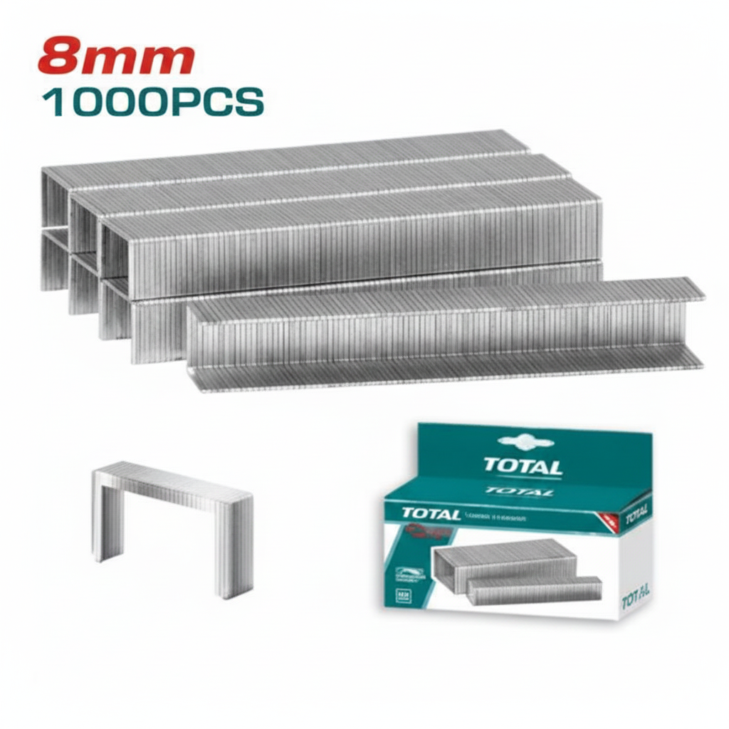 TOTAL 8mm Staples 1000pcs – Heavy Duty Staple Pins for Staple Gun | Best Price in Karachi Pakistan