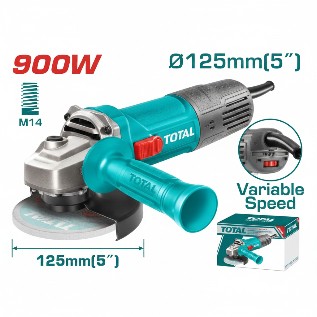 TOTAL 900W Variable Speed Angle Grinder 125mm – Buy Online in Karachi at Best Price | Offers Wala