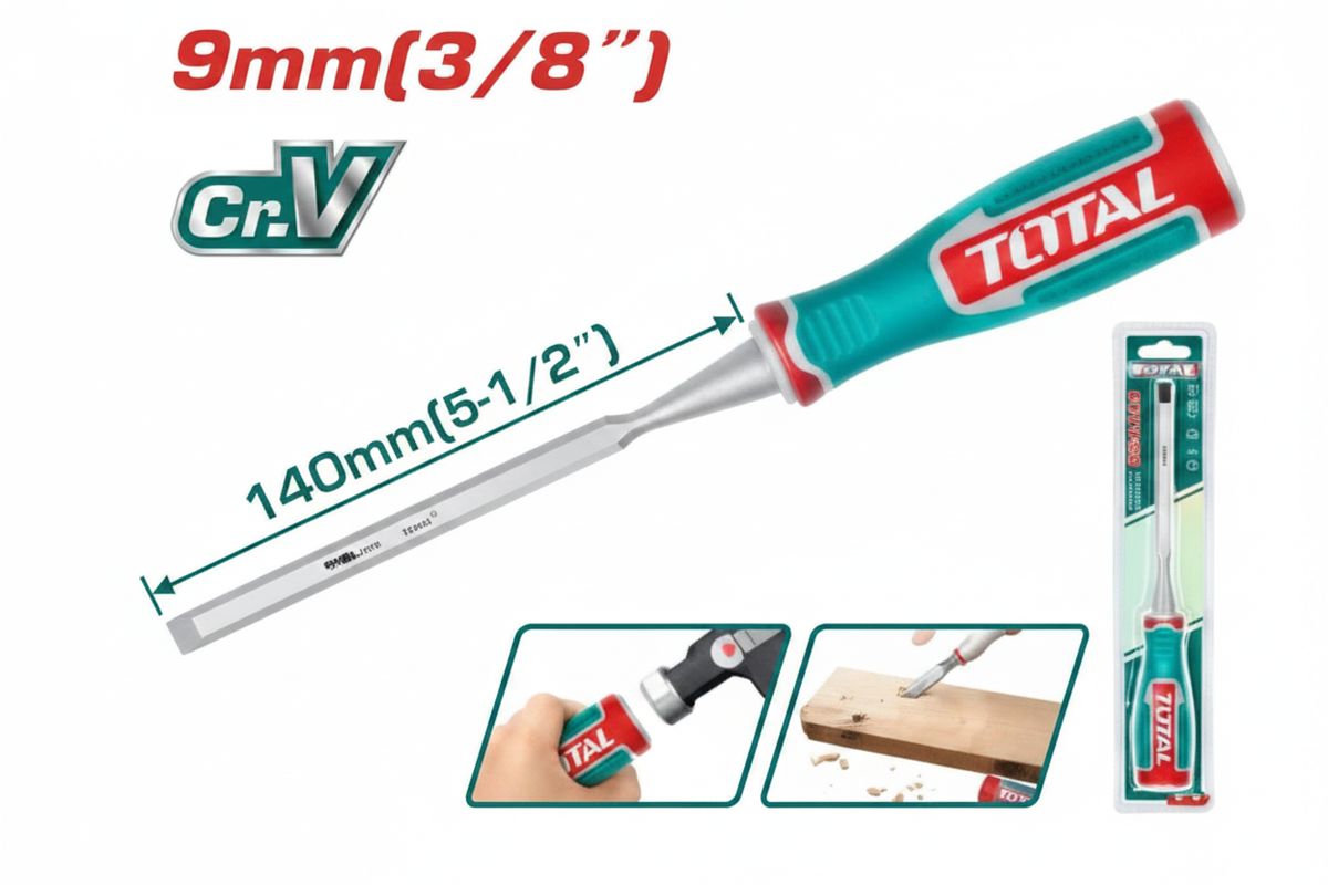 Wood Chisel THT4196 CRV Steel 9mm Blade – Professional Hand Tool for Carpenters in Karachi