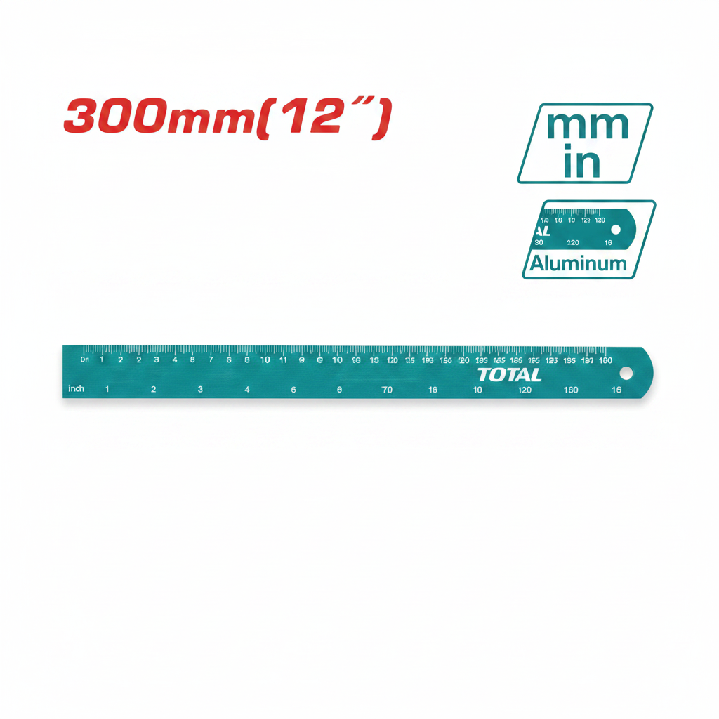 TOTAL Ruler TMT633002 – 30cm Anodized Aluminum Scale Ruler | Buy in Karachi