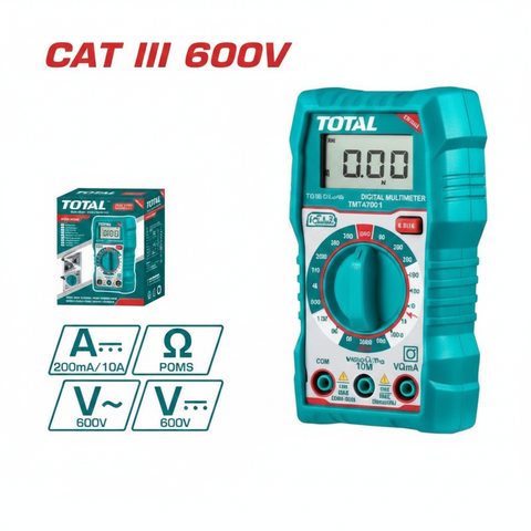 Total Digital Multimeter TMT47001 CAT III 600V – Buy in Karachi | 200mA/10A, AC/DC 600V, Resistance Measurement