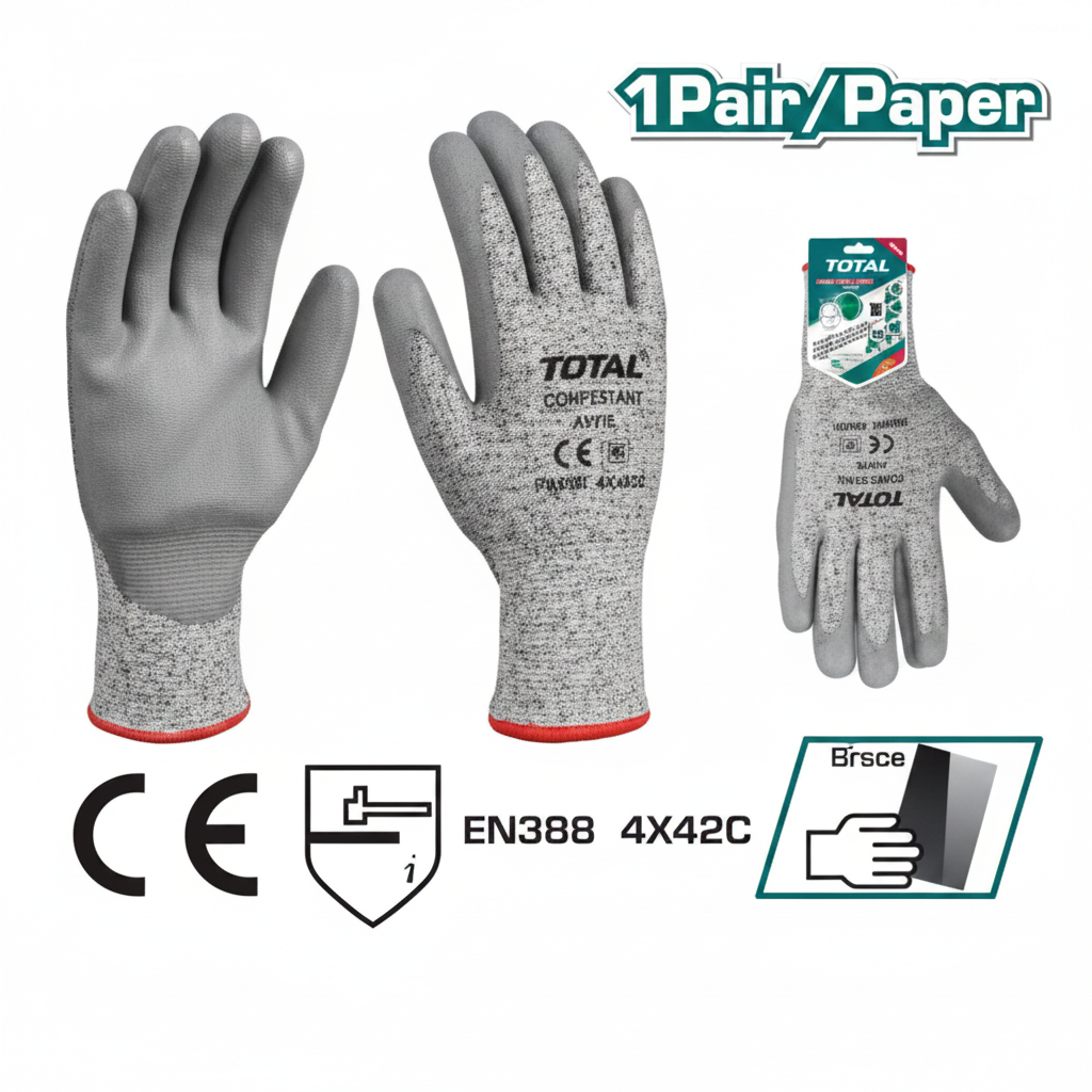 Cut-Resistance Gloves TSP1701-XL – HPPE Shell PU Coated Safety Gloves in Karachi