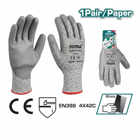 Cut-Resistance Gloves TSP1701-XL – HPPE Shell PU Coated Safety Gloves in Karachi