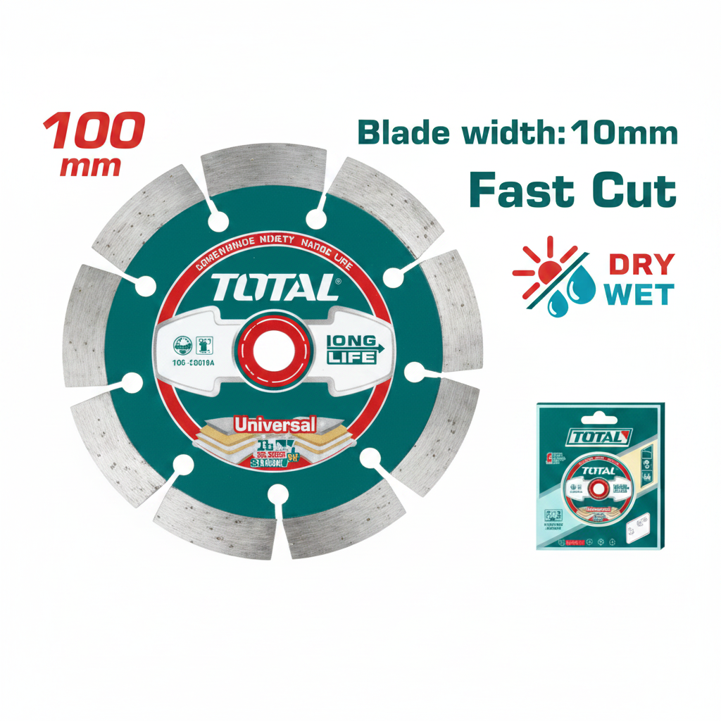 TOTAL Dry Diamond Cutting Disc TAC2111003 100mm 4 inch for Angle Grinder – Buy in Karachi