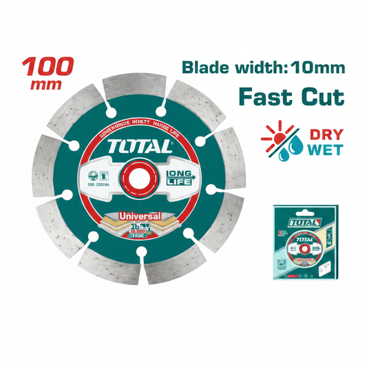TOTAL Dry Diamond Cutting Disc TAC2111003 100mm 4 inch for Angle Grinder – Buy in Karachi